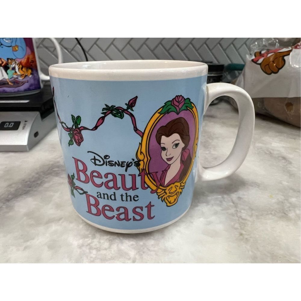 Vintage Walt Disney Beauty And The Beast Coffee/Tea Cup Mug by Applause in Korea